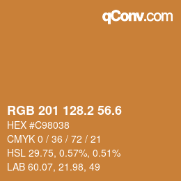 カラーコード: RGB 201 128.2 56.6 | qconv.com