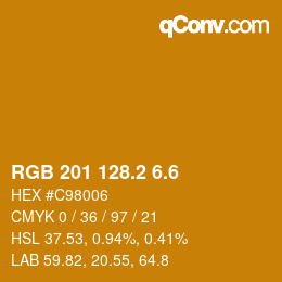 カラーコード: RGB 201 128.2 6.6 | qconv.com