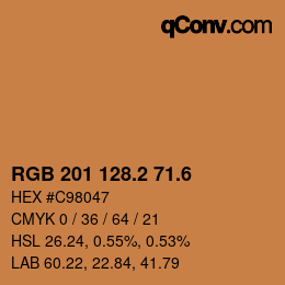 カラーコード: RGB 201 128.2 71.6 | qconv.com