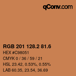 カラーコード: RGB 201 128.2 81.6 | qconv.com