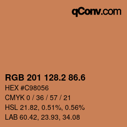カラーコード: RGB 201 128.2 86.6 | qconv.com