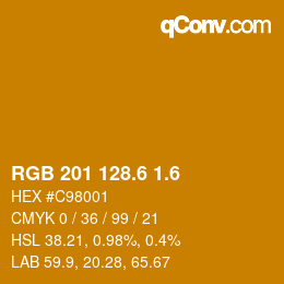 カラーコード: RGB 201 128.6 1.6 | qconv.com