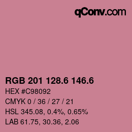 カラーコード: RGB 201 128.6 146.6 | qconv.com