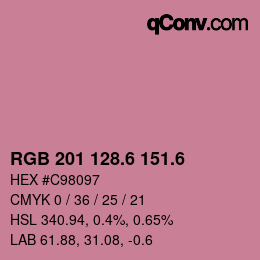 カラーコード: RGB 201 128.6 151.6 | qconv.com