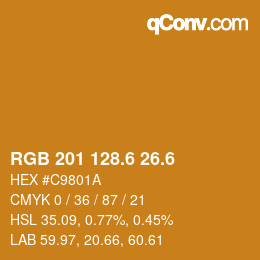 カラーコード: RGB 201 128.6 26.6 | qconv.com