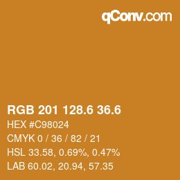 カラーコード: RGB 201 128.6 36.6 | qconv.com