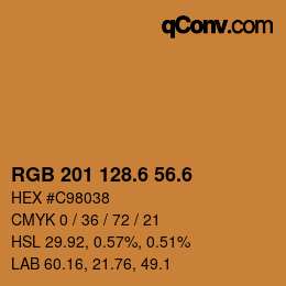 カラーコード: RGB 201 128.6 56.6 | qconv.com