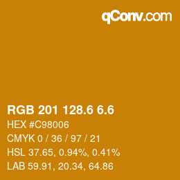 カラーコード: RGB 201 128.6 6.6 | qconv.com