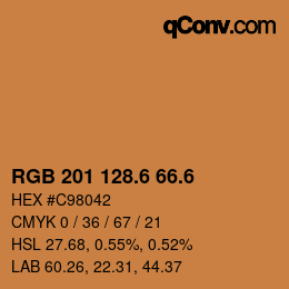 カラーコード: RGB 201 128.6 66.6 | qconv.com