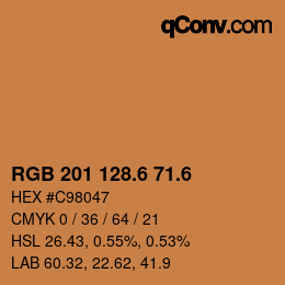 カラーコード: RGB 201 128.6 71.6 | qconv.com