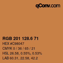 カラーコード: RGB 201 128.6 71 | qconv.com