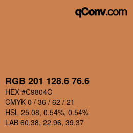 カラーコード: RGB 201 128.6 76.6 | qconv.com