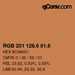 カラーコード: RGB 201 128.6 81.6 | qconv.com