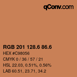 カラーコード: RGB 201 128.6 86.6 | qconv.com