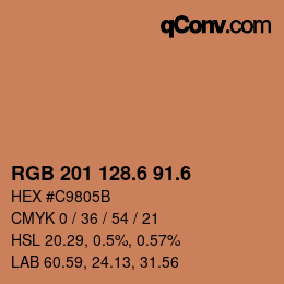 カラーコード: RGB 201 128.6 91.6 | qconv.com