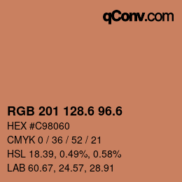 カラーコード: RGB 201 128.6 96.6 | qconv.com