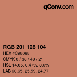 カラーコード: RGB 201 128 104 | qconv.com