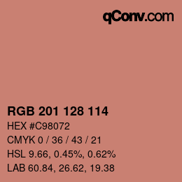 Color code: RGB 201 128 114 | qconv.com