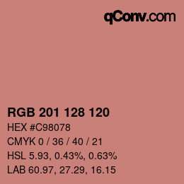 カラーコード: RGB 201 128 120 | qconv.com