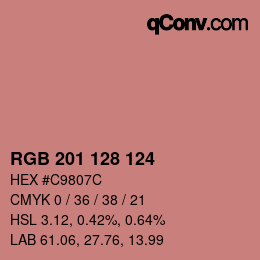 Color code: RGB 201 128 124 | qconv.com