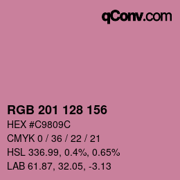 カラーコード: RGB 201 128 156 | qconv.com