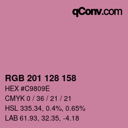 カラーコード: RGB 201 128 158 | qconv.com