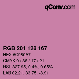 カラーコード: RGB 201 128 167 | qconv.com