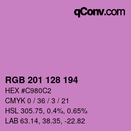 カラーコード: RGB 201 128 194 | qconv.com