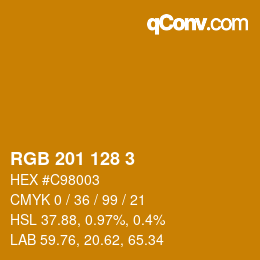 颜色代码: RGB 201 128 3 | qconv.com