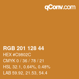 カラーコード: RGB 201 128 44 | qconv.com