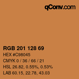 カラーコード: RGB 201 128 69 | qconv.com
