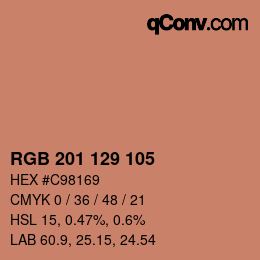 Color code: RGB 201 129 105 | qconv.com