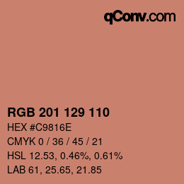 Color code: RGB 201 129 110 | qconv.com
