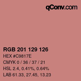 カラーコード: RGB 201 129 126 | qconv.com
