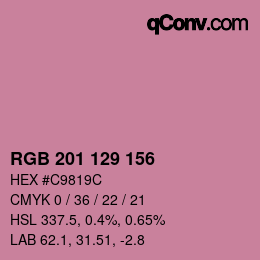 カラーコード: RGB 201 129 156 | qconv.com