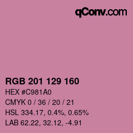 Color code: RGB 201 129 160 | qconv.com