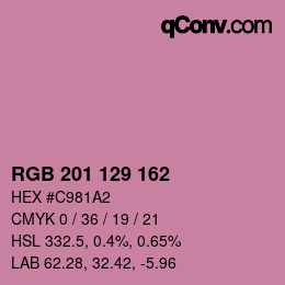 Color code: RGB 201 129 162 | qconv.com