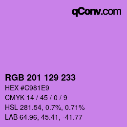 Color code: RGB 201 129 233 | qconv.com