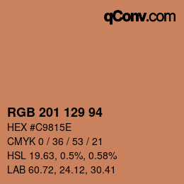 Color code: RGB 201 129 94 | qconv.com