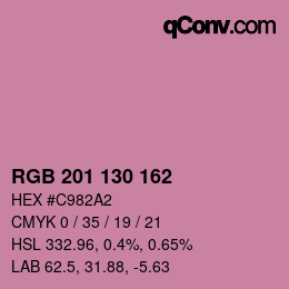 Color code: RGB 201 130 162 | qconv.com