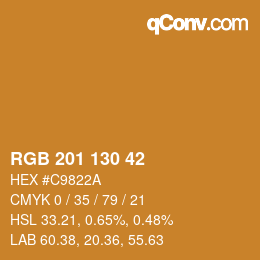 Color code: RGB 201 130 42 | qconv.com