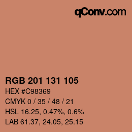 Color code: RGB 201 131 105 | qconv.com