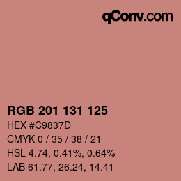 Color code: RGB 201 131 125 | qconv.com