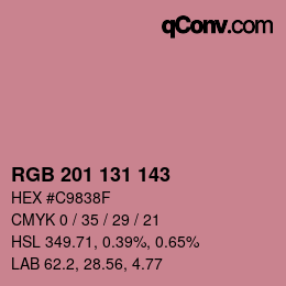 Color code: RGB 201 131 143 | qconv.com