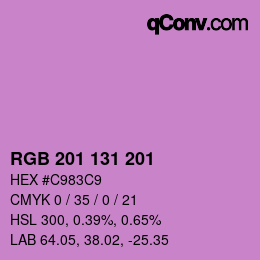 Color code: RGB 201 131 201 | qconv.com