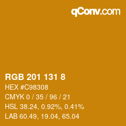 颜色代码: RGB 201 131 8 | qconv.com