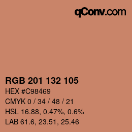 颜色代码: RGB 201 132 105 | qconv.com