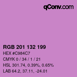 Color code: RGB 201 132 199 | qconv.com