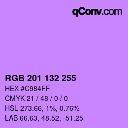 Color code: RGB 201 132 255 | qconv.com