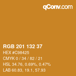 カラーコード: RGB 201 132 37 | qconv.com